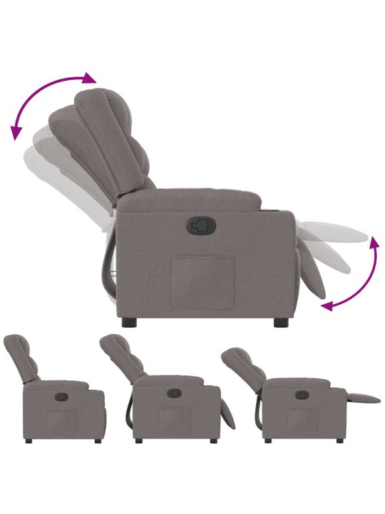 Polohovací křeslo taupe textil