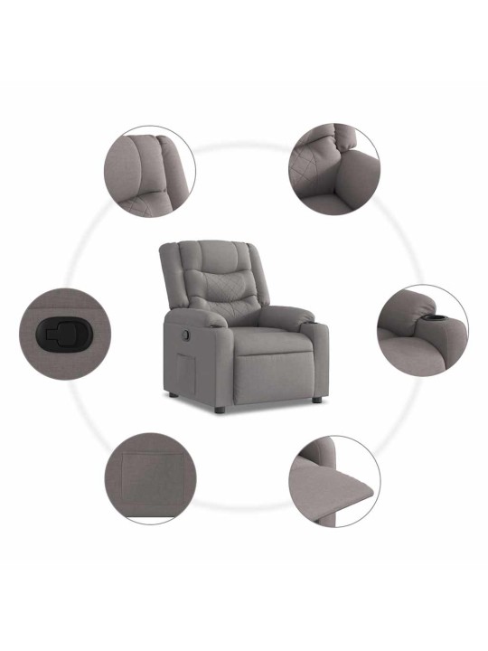 Polohovací křeslo taupe textil