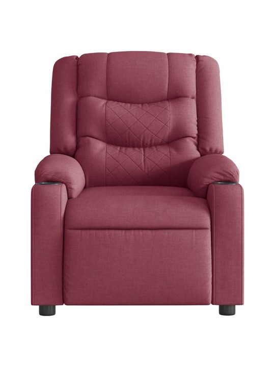Masážní polohovací křeslo vínové textil