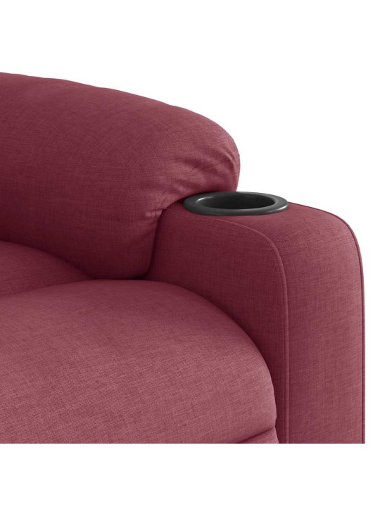 Masážní polohovací křeslo vínové textil