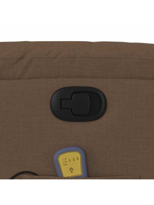 Masážní polohovací křeslo hnědé textil