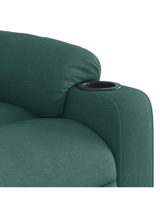 Masážní polohovací křeslo tmavě zelené textil