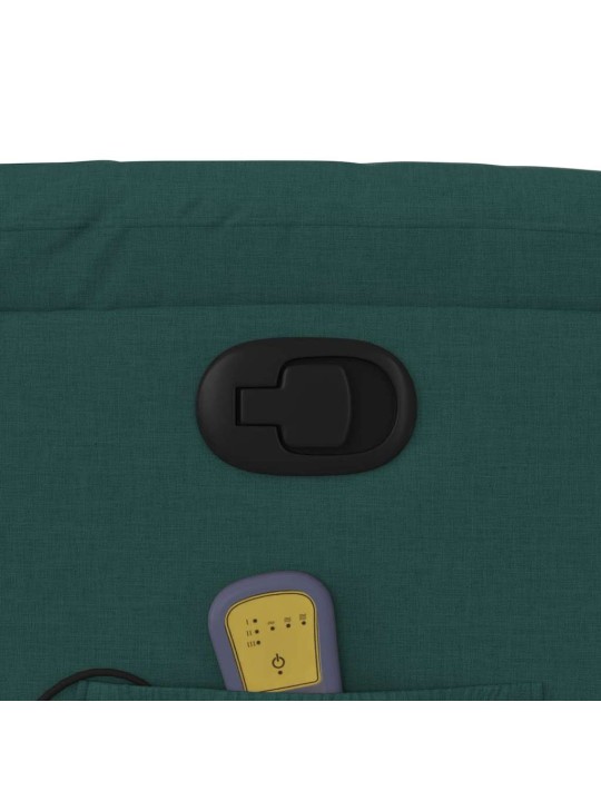 Masážní polohovací křeslo tmavě zelené textil