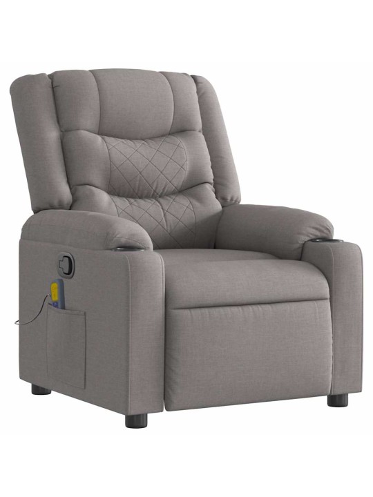 Masážní polohovací křeslo taupe textil