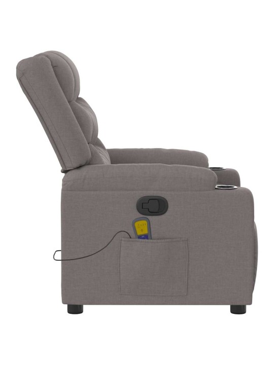 Masážní polohovací křeslo taupe textil