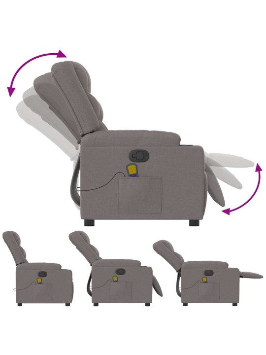 Masážní polohovací křeslo taupe textil