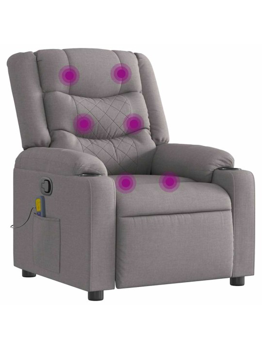 Masážní polohovací křeslo taupe textil