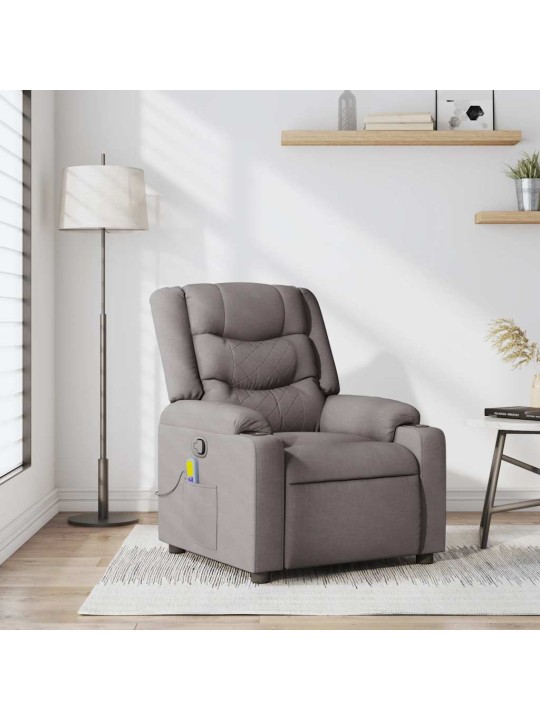 Masážní polohovací křeslo taupe textil