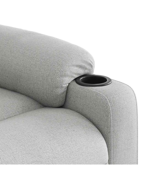 Masážní polohovací křeslo obláčkově šedá textil