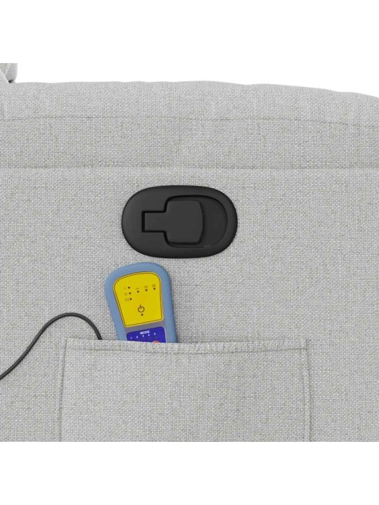 Masážní polohovací křeslo obláčkově šedá textil