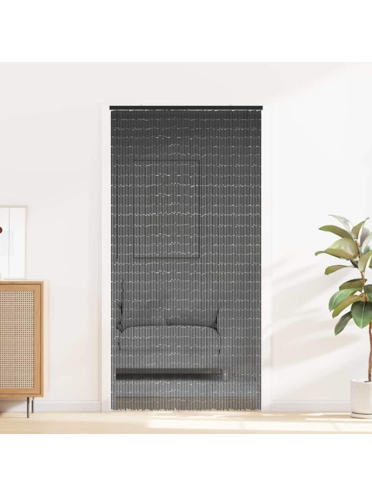 Dveřní závěs proti hmyzu, tmavě šedá, bambus, 90x220 cm