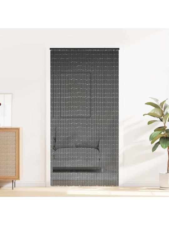 Dveřní závěs proti hmyzu, tmavě šedá, bambus, 100x200 cm