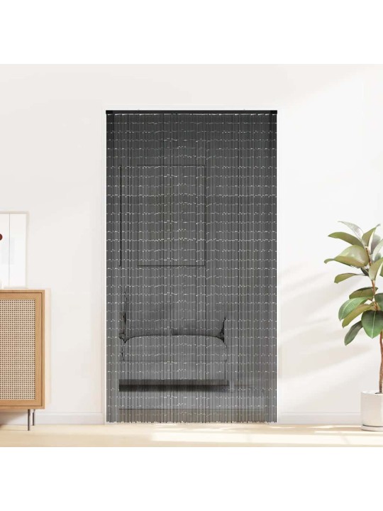 Dveřní závěs proti hmyzu, tmavě šedá, bambus, 120x220 cm