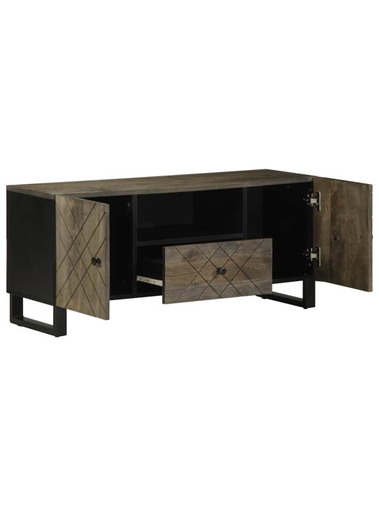 TV skříňka černá 105x33x46 cm masivní mangovníkové dřevo