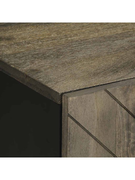 TV skříňka černá 105x33x46 cm masivní mangovníkové dřevo