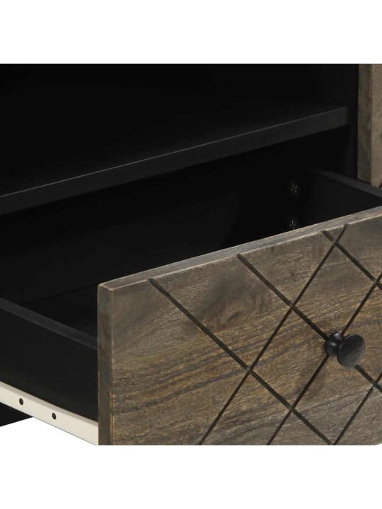 TV skříňka černá 105x33x46 cm masivní mangovníkové dřevo