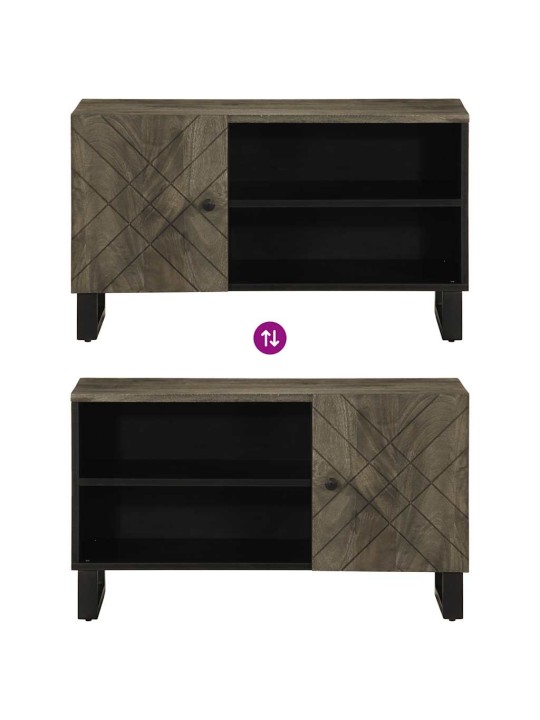 Tv skříňka černá 80 x 33 x 46 cm masivní mangovníkové dřevo