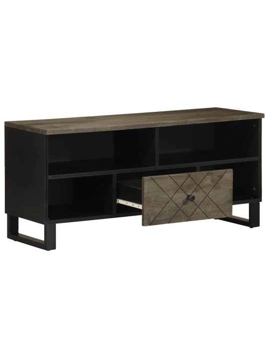 Tv skříňka černá 100 x 33 x 46 cm masivní mangovníkové dřevo