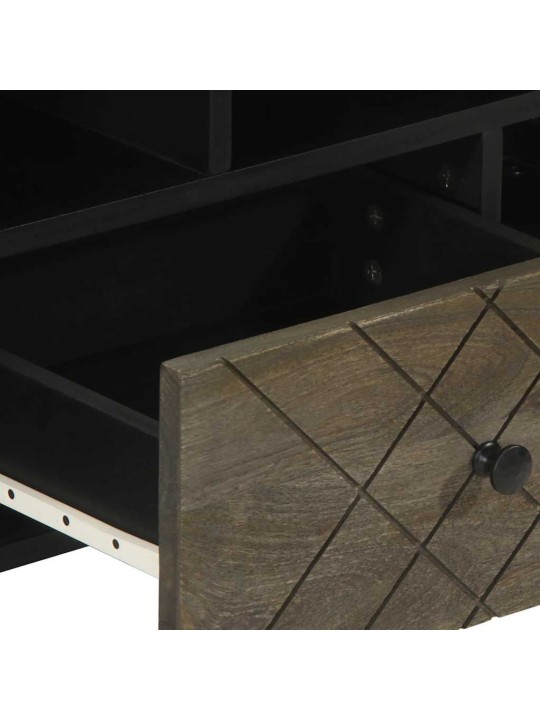Tv skříňka černá 100 x 33 x 46 cm masivní mangovníkové dřevo
