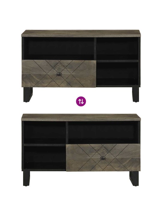Tv skříňka černá 80 x 33 x 46 cm masivní mangovníkové dřevo