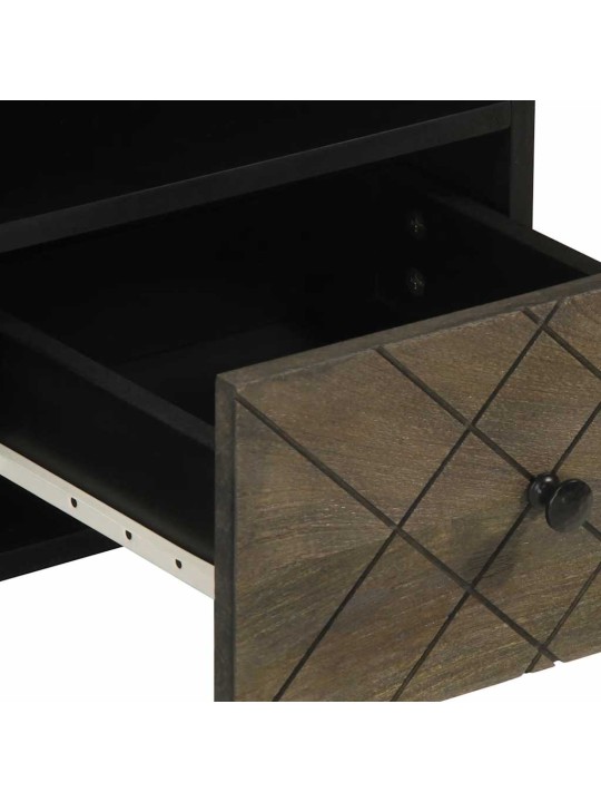 Tv skříňka černá 100 x 33 x 46 cm masivní mangovníkové dřevo