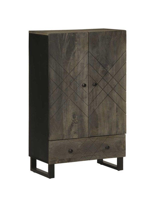 Skříň highboard černá 60x33x100 cm masivní mangovníkové dřevo