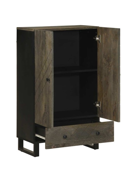 Skříň highboard černá 60x33x100 cm masivní mangovníkové dřevo