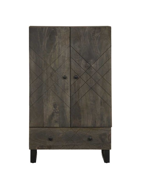 Skříň highboard černá 60x33x100 cm masivní mangovníkové dřevo