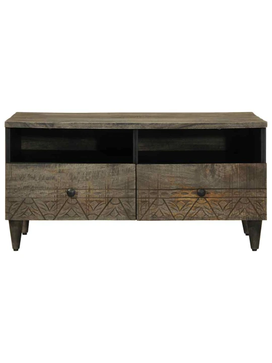 Coffee table světle šedá 80x54x40 cm masivní mangovníkové dřevo
