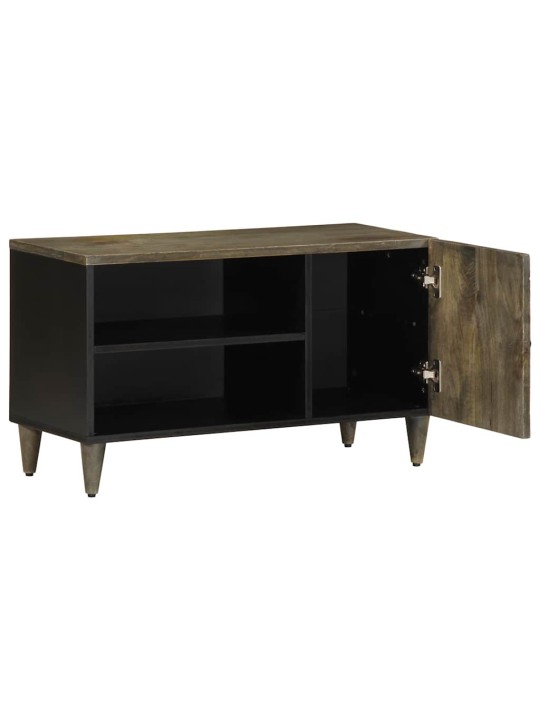 Tv cabinet světle šedá 80x31,5x46 cm masivní mangovníkové dřevo