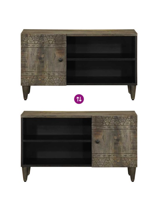 Tv cabinet světle šedá 80x31,5x46 cm masivní mangovníkové dřevo