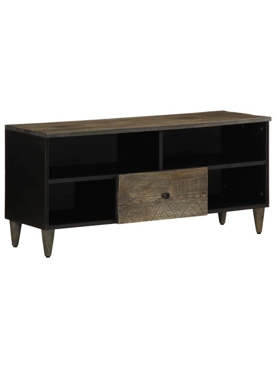 Tv skříňka černá 100 x 33 x 46 cm masivní mangovníkové dřevo