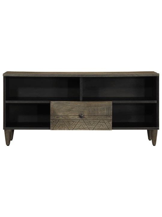 Tv skříňka černá 100 x 33 x 46 cm masivní mangovníkové dřevo