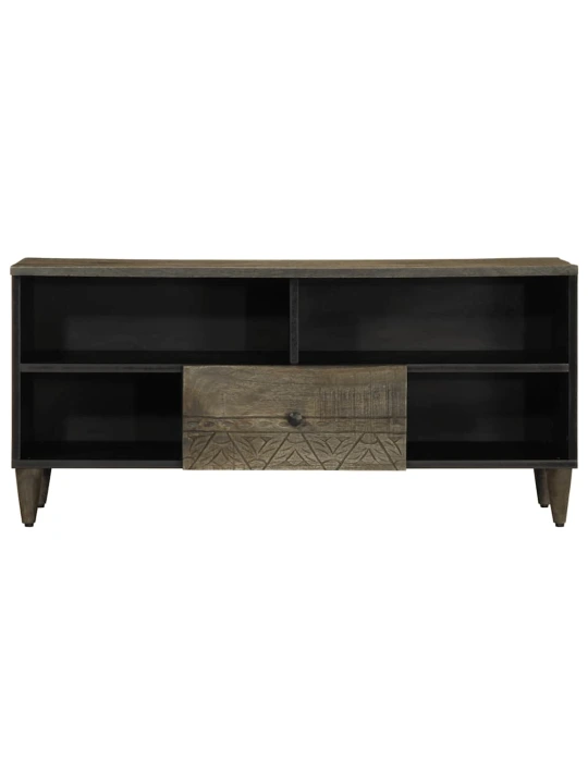 Tv skříňka černá 100 x 33 x 46 cm masivní mangovníkové dřevo
