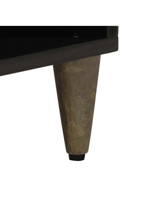 Tv skříňka černá 100 x 33 x 46 cm masivní mangovníkové dřevo