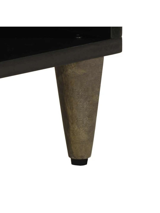 Tv skříňka černá 100 x 33 x 46 cm masivní mangovníkové dřevo