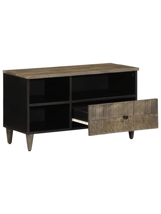 Tv skříňka černá 80 x 33 x 46 cm masivní mangovníkové dřevo