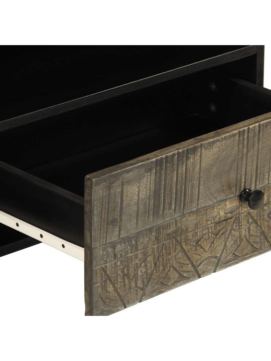 Tv skříňka černá 80 x 33 x 46 cm masivní mangovníkové dřevo