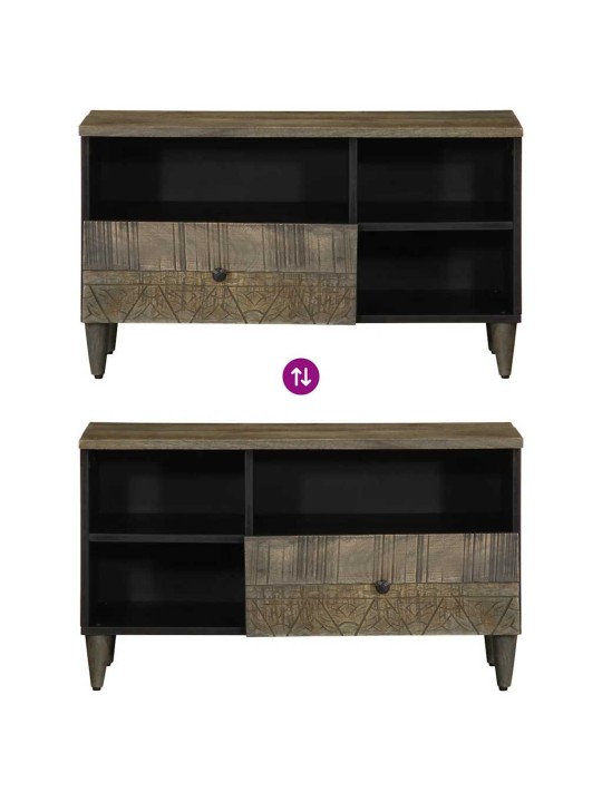 Tv skříňka černá 80 x 33 x 46 cm masivní mangovníkové dřevo