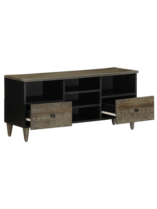 Tv skříňka černá 100 x 33 x 46 cm masivní mangovníkové dřevo