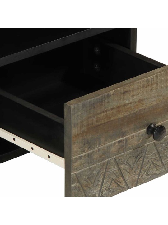 Tv skříňka černá 100 x 33 x 46 cm masivní mangovníkové dřevo