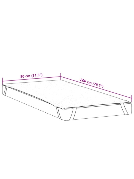 Chránič matrace bílý 80 x 200 cm nepropustný