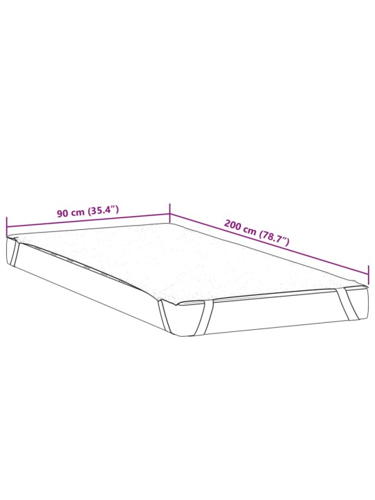 Chránič matrace bílý 90 x 200 cm nepropustný