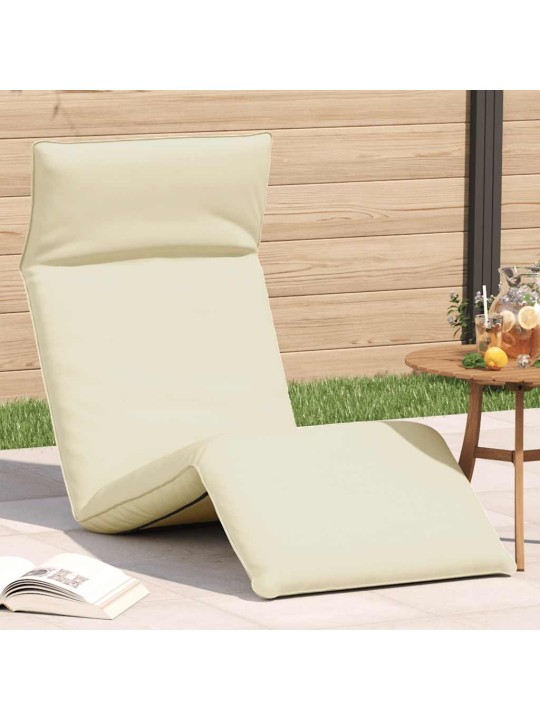 Skládací lehátko cream 175x54x8,5 cm oxfordská látka