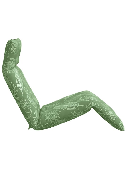 Skládací lehátko, vzorem listů, 175x54x8,5 cm, oxfordská látka