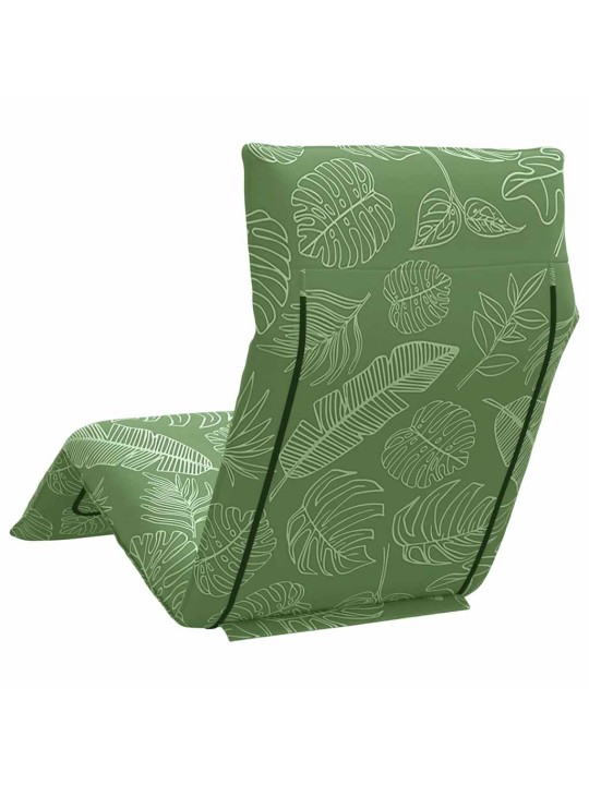 Skládací lehátko, vzorem listů, 175x54x8,5 cm, oxfordská látka