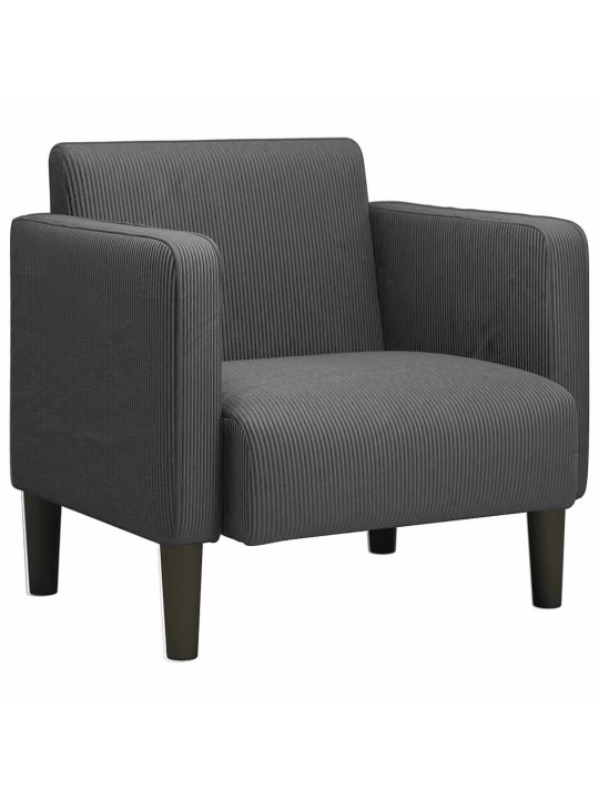 Rozkládací křeslo s područkami tmavě šedé 54 cm manšestr textil