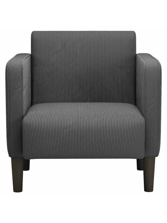 Rozkládací křeslo s područkami tmavě šedé 54 cm manšestr textil