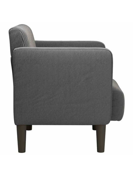 Rozkládací křeslo s područkami tmavě šedé 54 cm manšestr textil