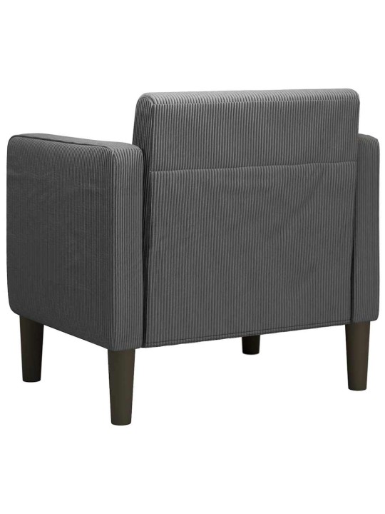 Rozkládací křeslo s područkami tmavě šedé 54 cm manšestr textil